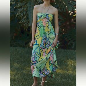 FARM Rio X Anthropologie Halter Printed Maxi Dress
